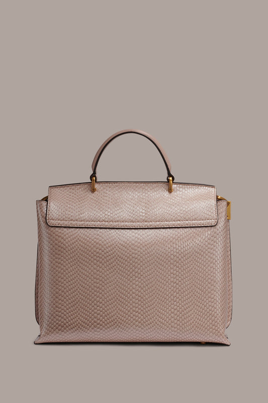 BRIDGEHAMPTON SNAKE-EFFECT LEATHER SATCHEL BAG