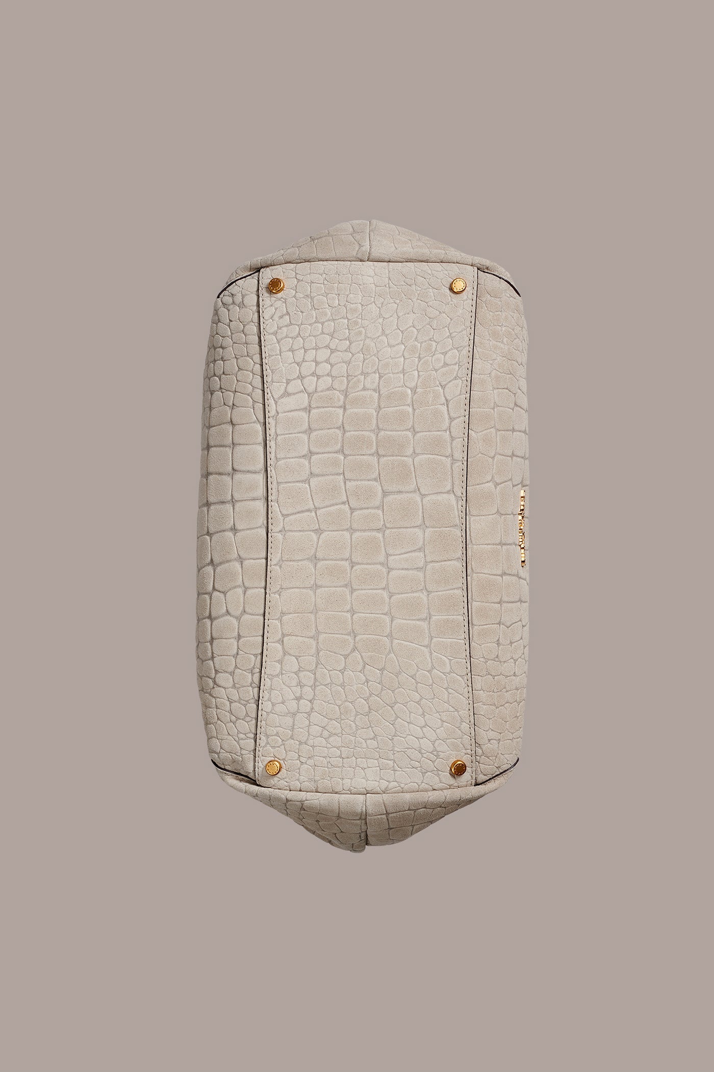 GLENWOOD CROC-EFFECT SUEDE SHOULDER BAG