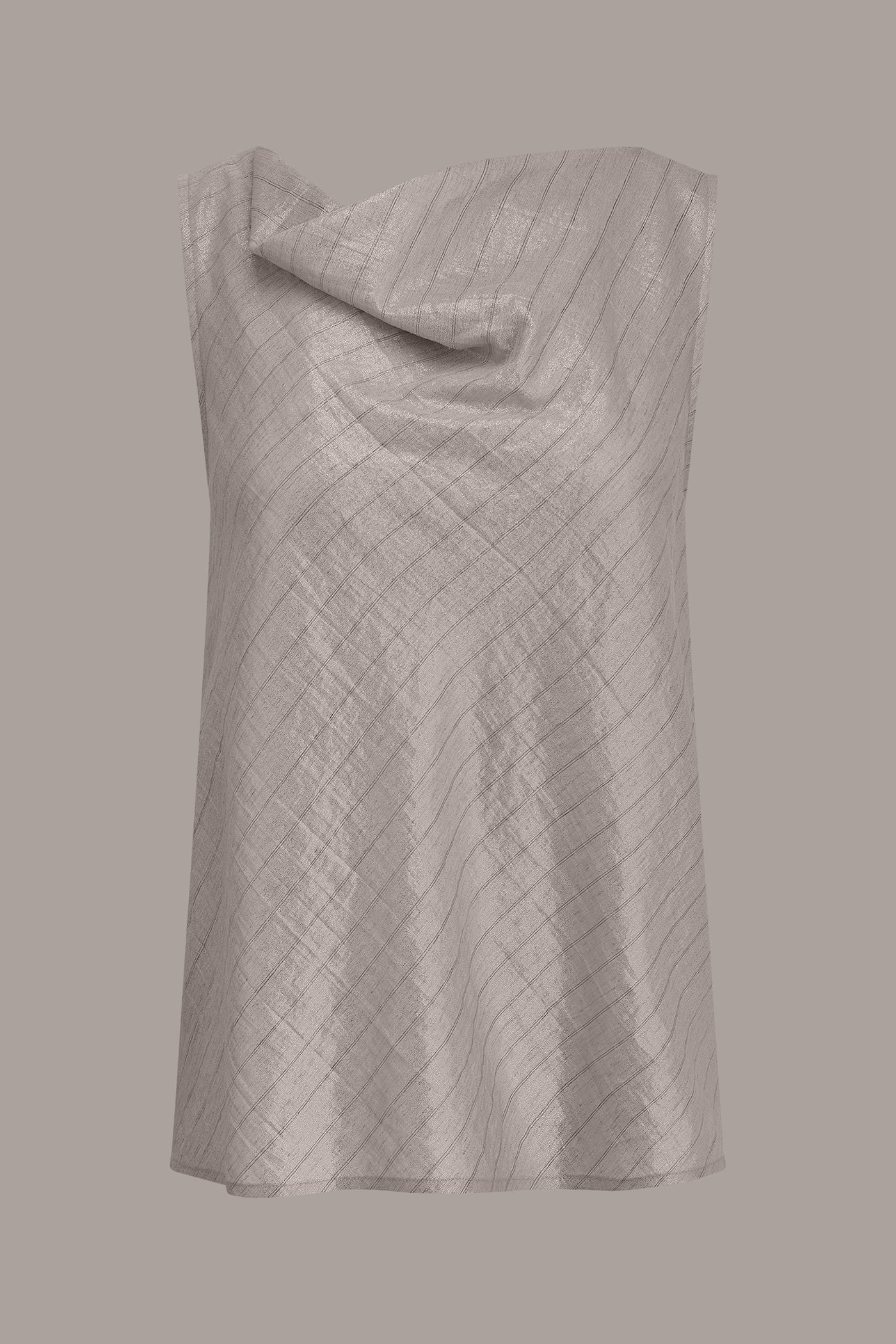 SLEEVELESS METALLIC PINSTRIPE TOP