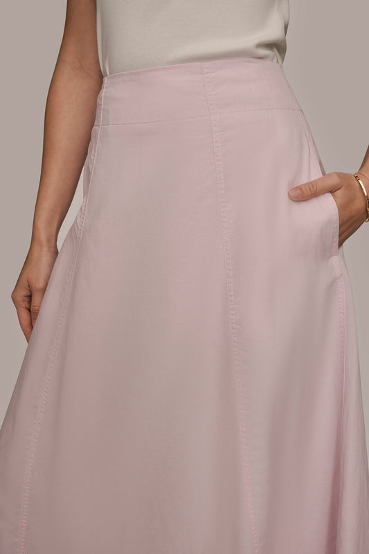 BRUSHED MIDI PANEL TRUMPET SKIRT