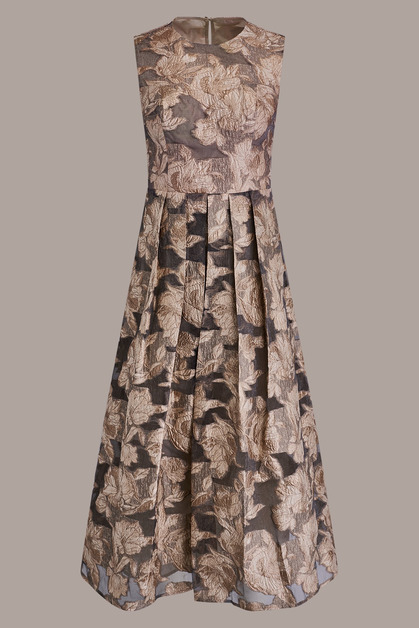 FLORAL-JACQUARD MIDI GOWN