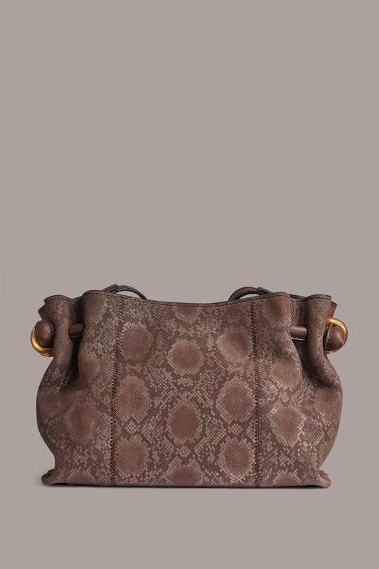CASHMERE SNAKE-EFFECT CROSSBODY BAG