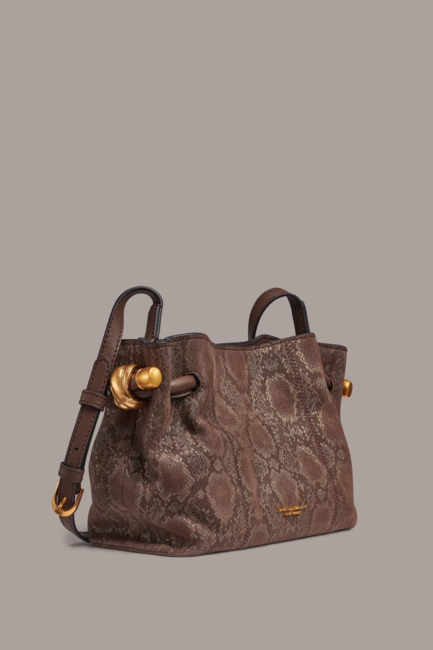 CASHMERE SNAKE-EFFECT CROSSBODY BAG