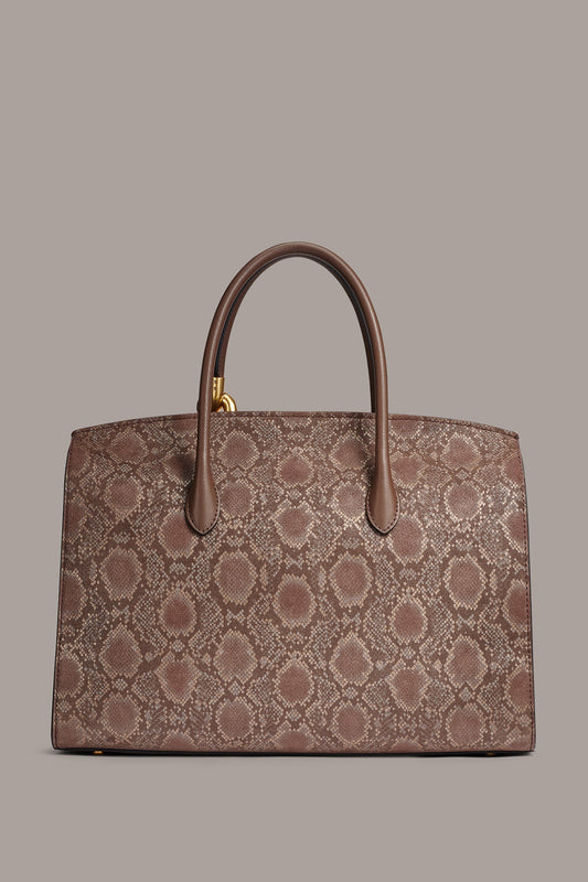 LODEN SNAKE-EFFECT SATCHEL BAG