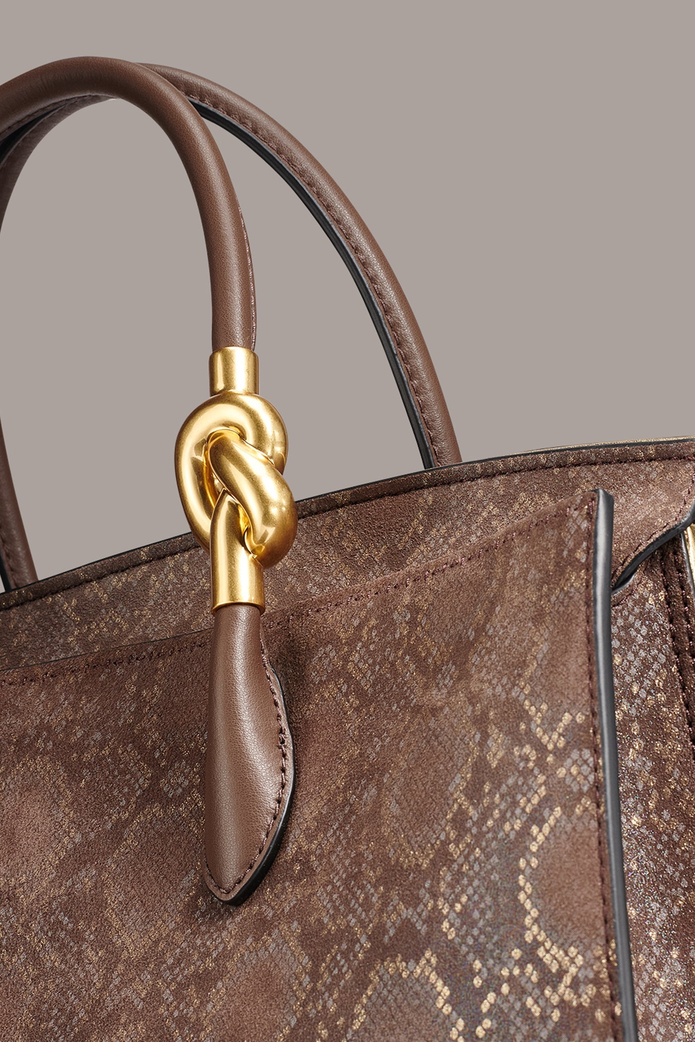 LODEN SNAKE-EFFECT SATCHEL BAG