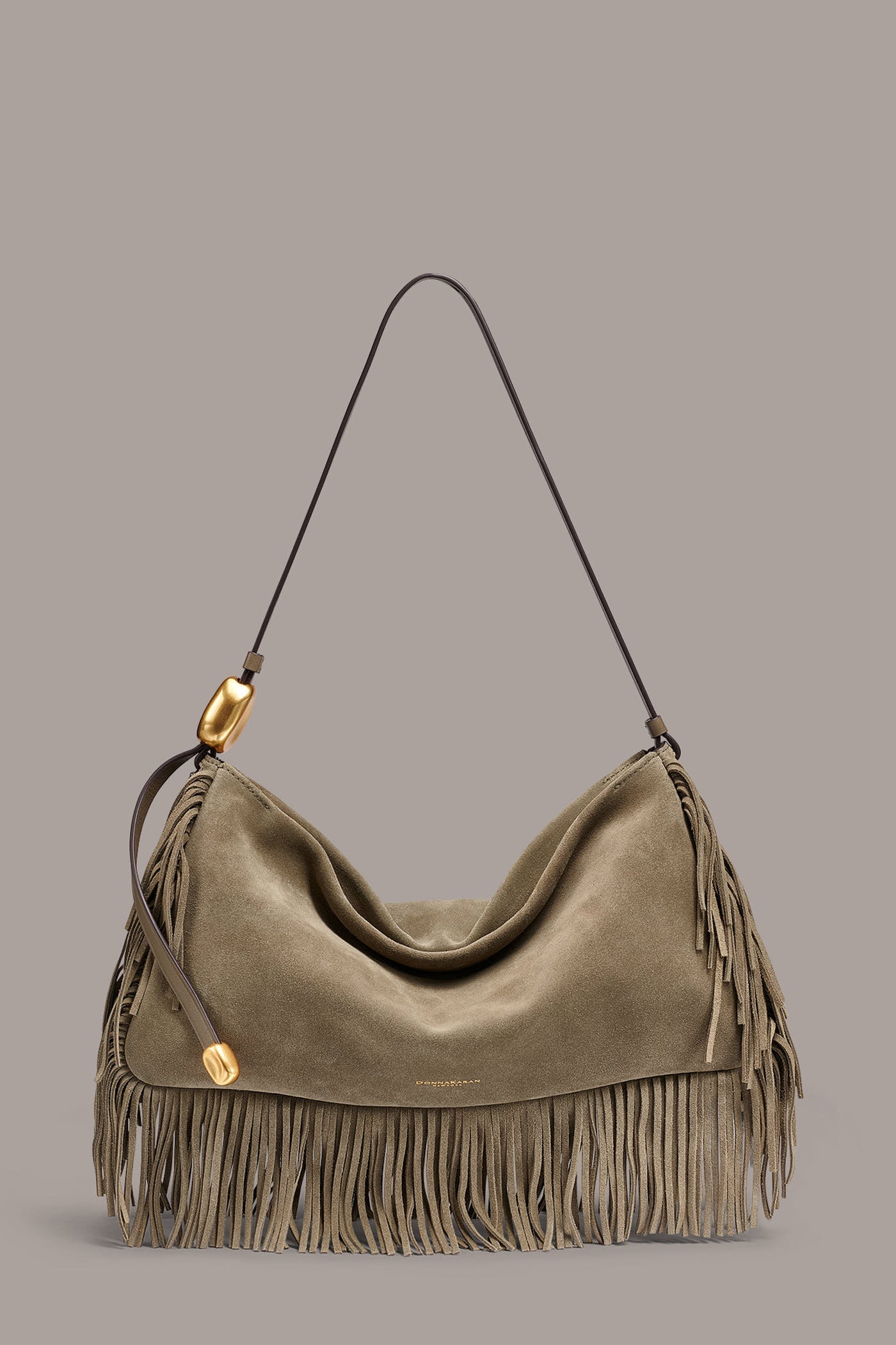 VELVET LARGE FRINGE SHOULDER BAG