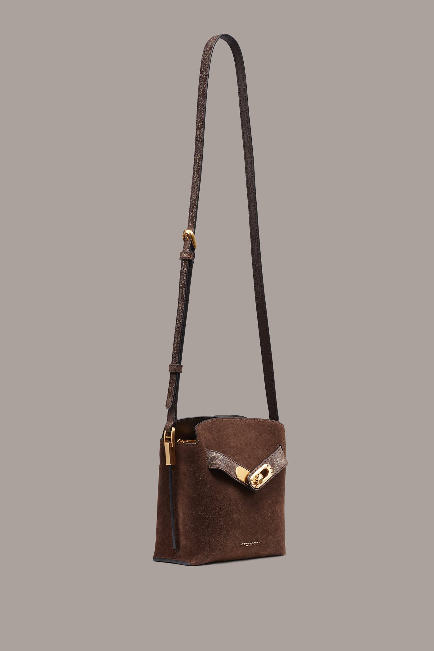 BRIDGEHAMPTON PYTHON SUEDE SMALL CROSSBODY