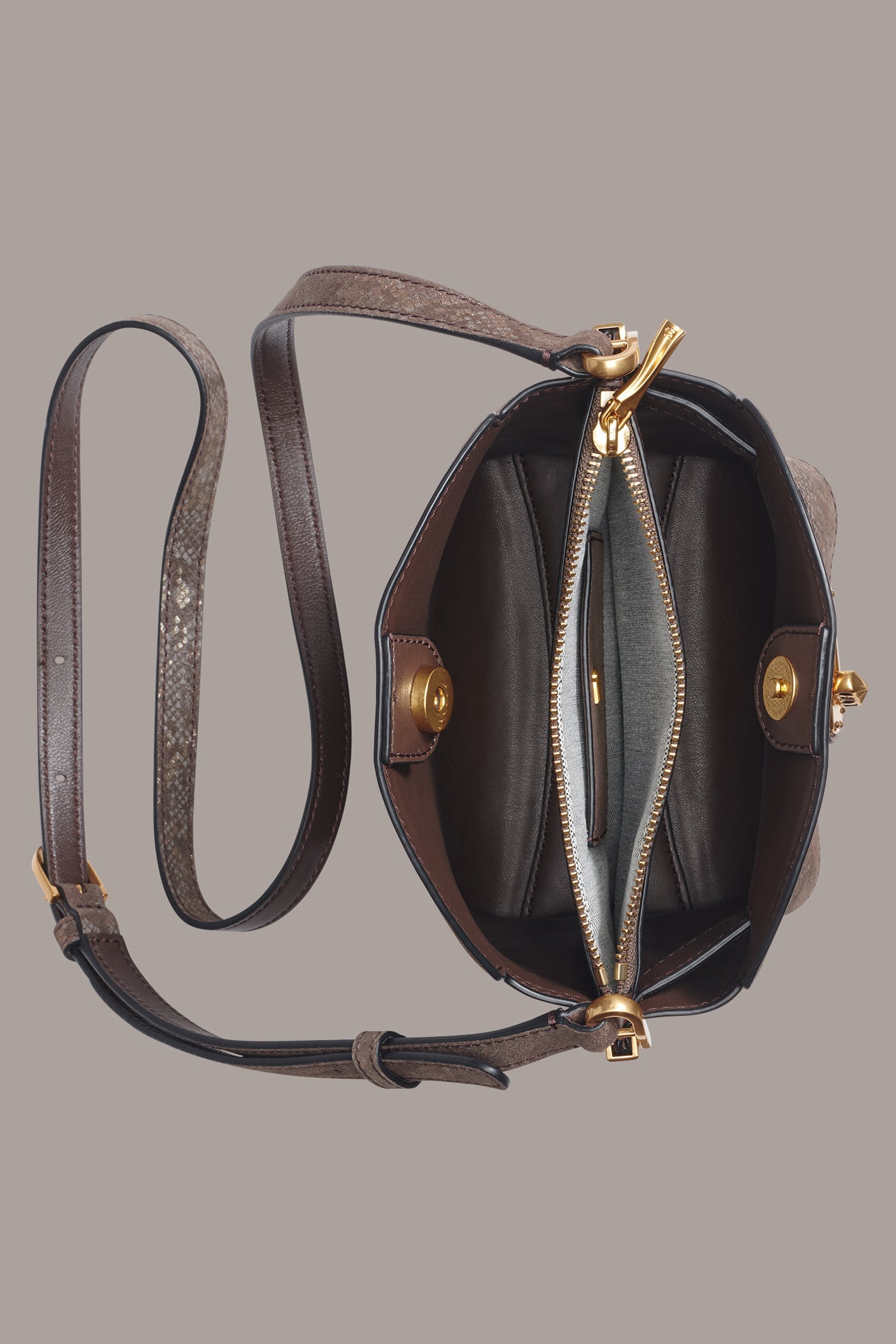 BRIDGEHAMPTON PYTHON SUEDE SMALL CROSSBODY