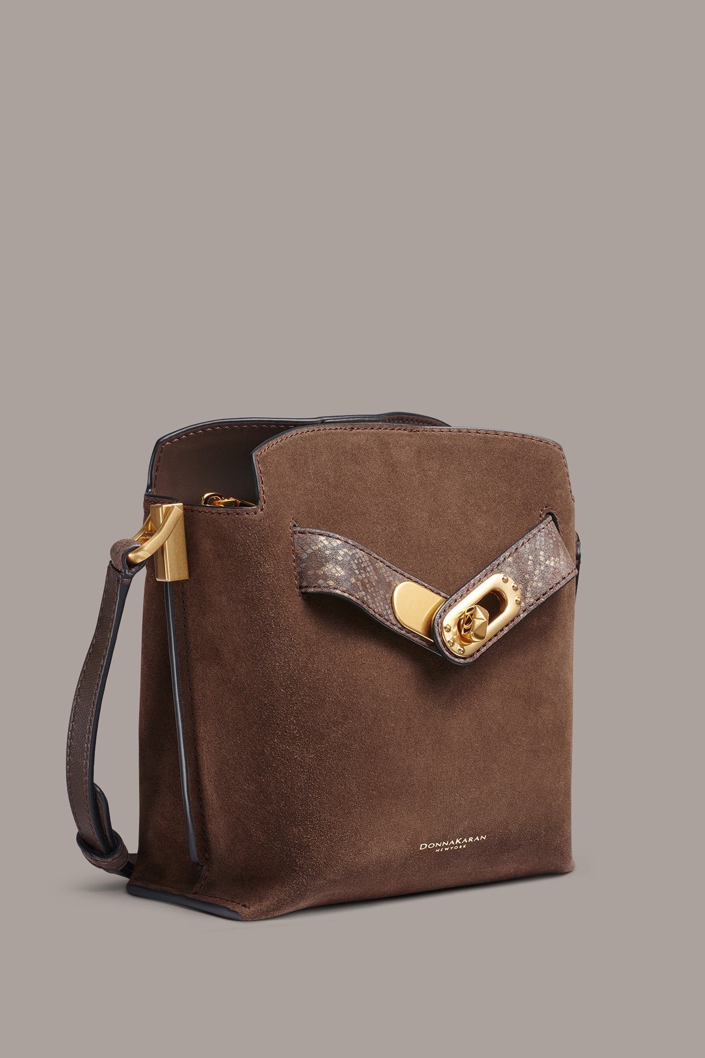 BRIDGEHAMPTON PYTHON SUEDE SMALL CROSSBODY