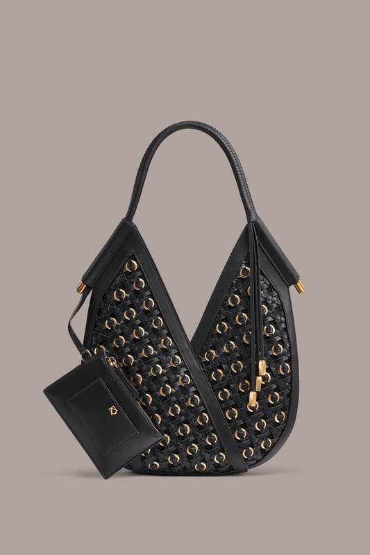 BALDWIN MINI WOVEN GROMMET SHOULDER BAG