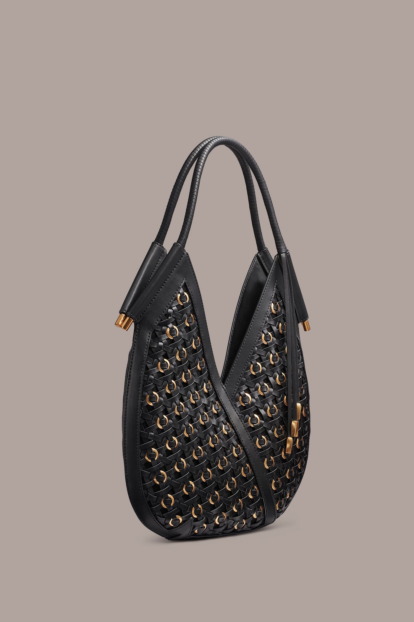 BALDWIN MINI WOVEN GROMMET SHOULDER BAG