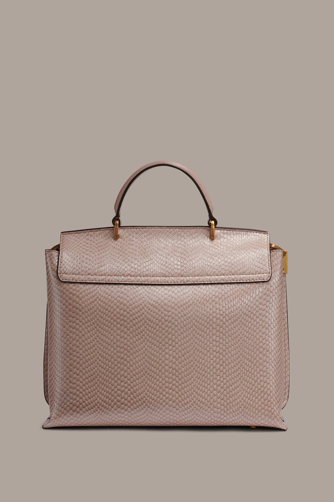 BRIDGEHAMPTON SNAKE-EFFECT LEATHER SATCHEL BAG