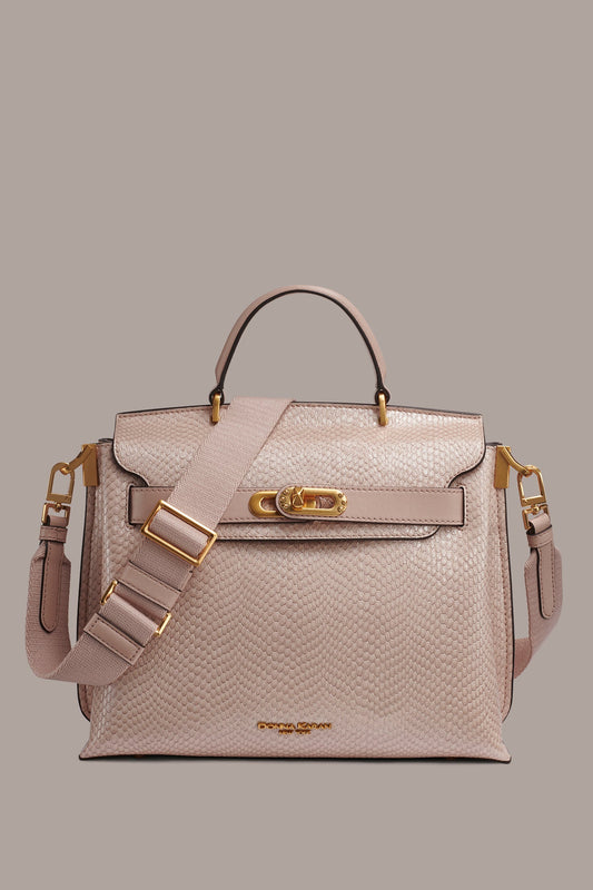 BRIDGEHAMPTON SNAKE-EFFECT LEATHER SATCHEL BAG