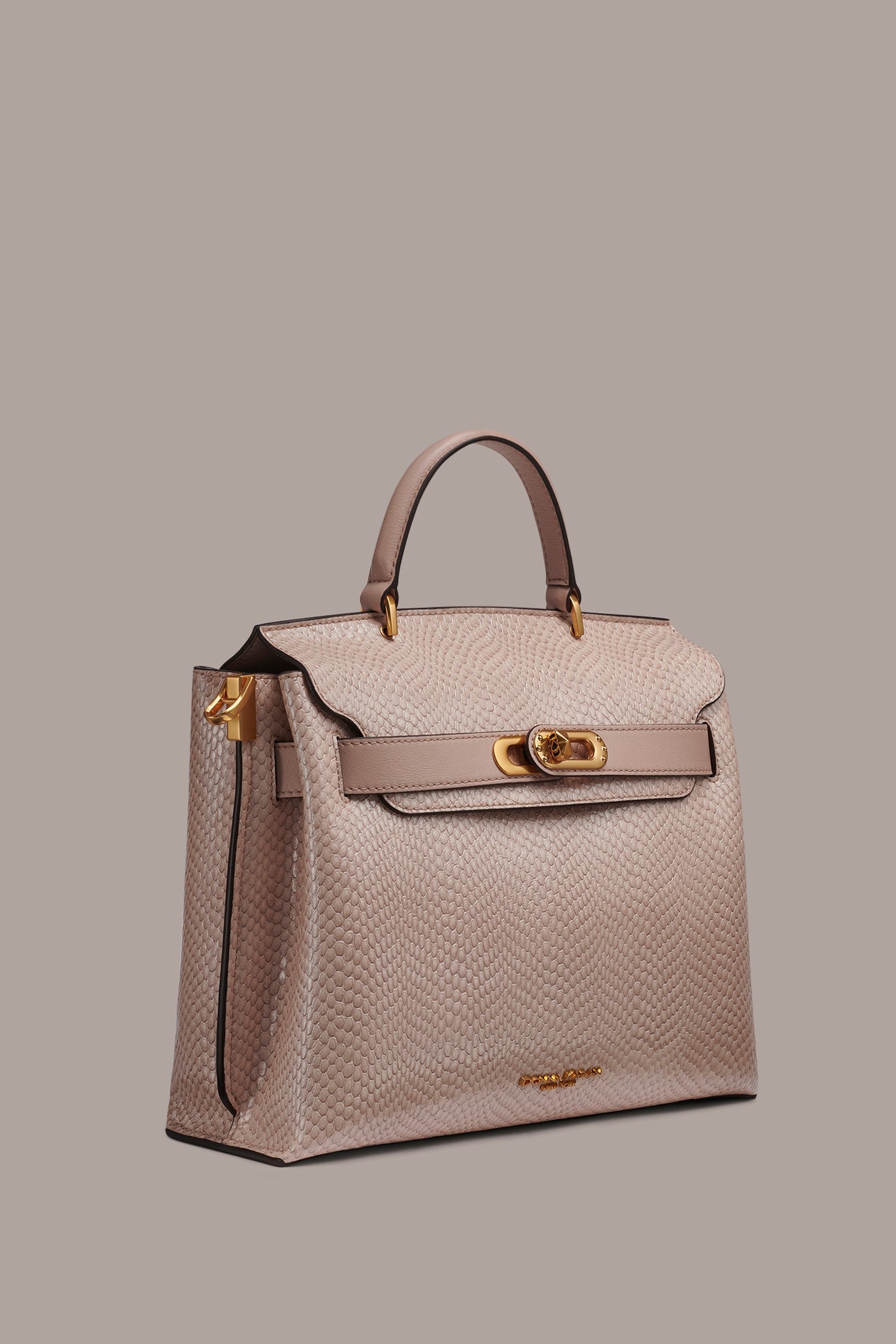 BRIDGEHAMPTON SNAKE-EFFECT LEATHER SATCHEL BAG