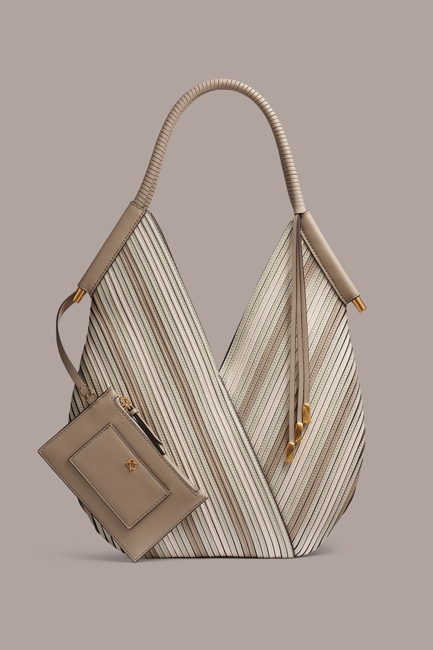 BALDWIN CHEVRON LEATHER MINI SHOULDER BAG