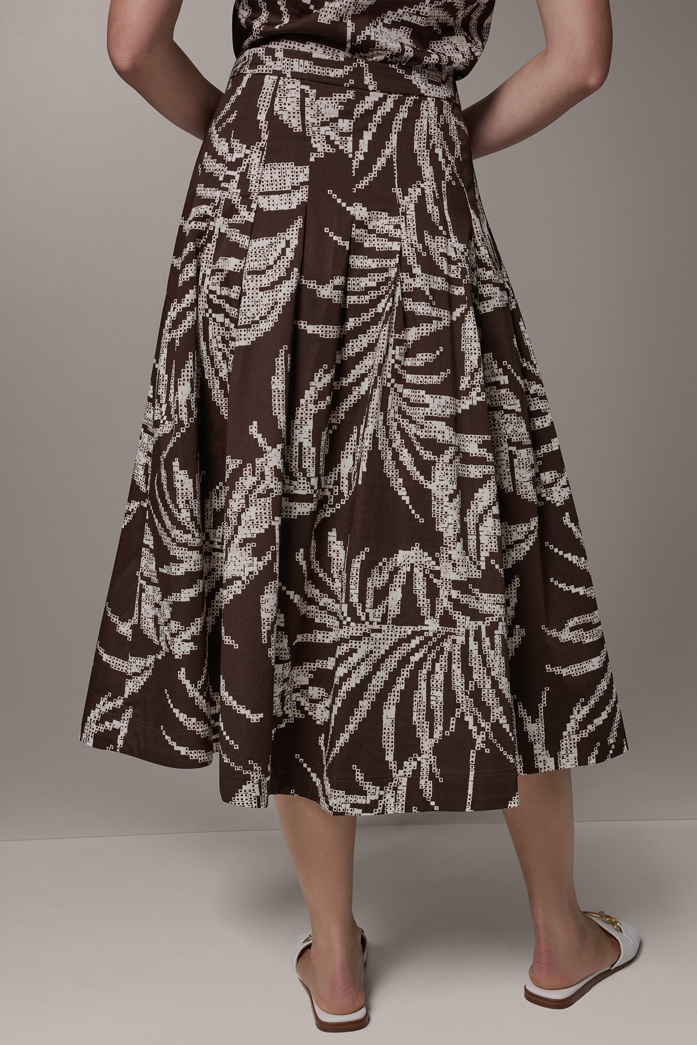 PRINT MIDI A-LINE SKIRT