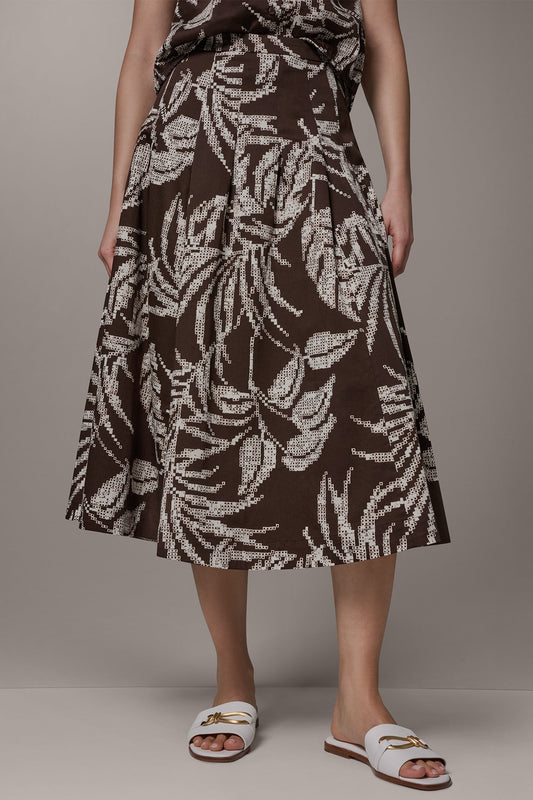 PRINT MIDI A-LINE SKIRT