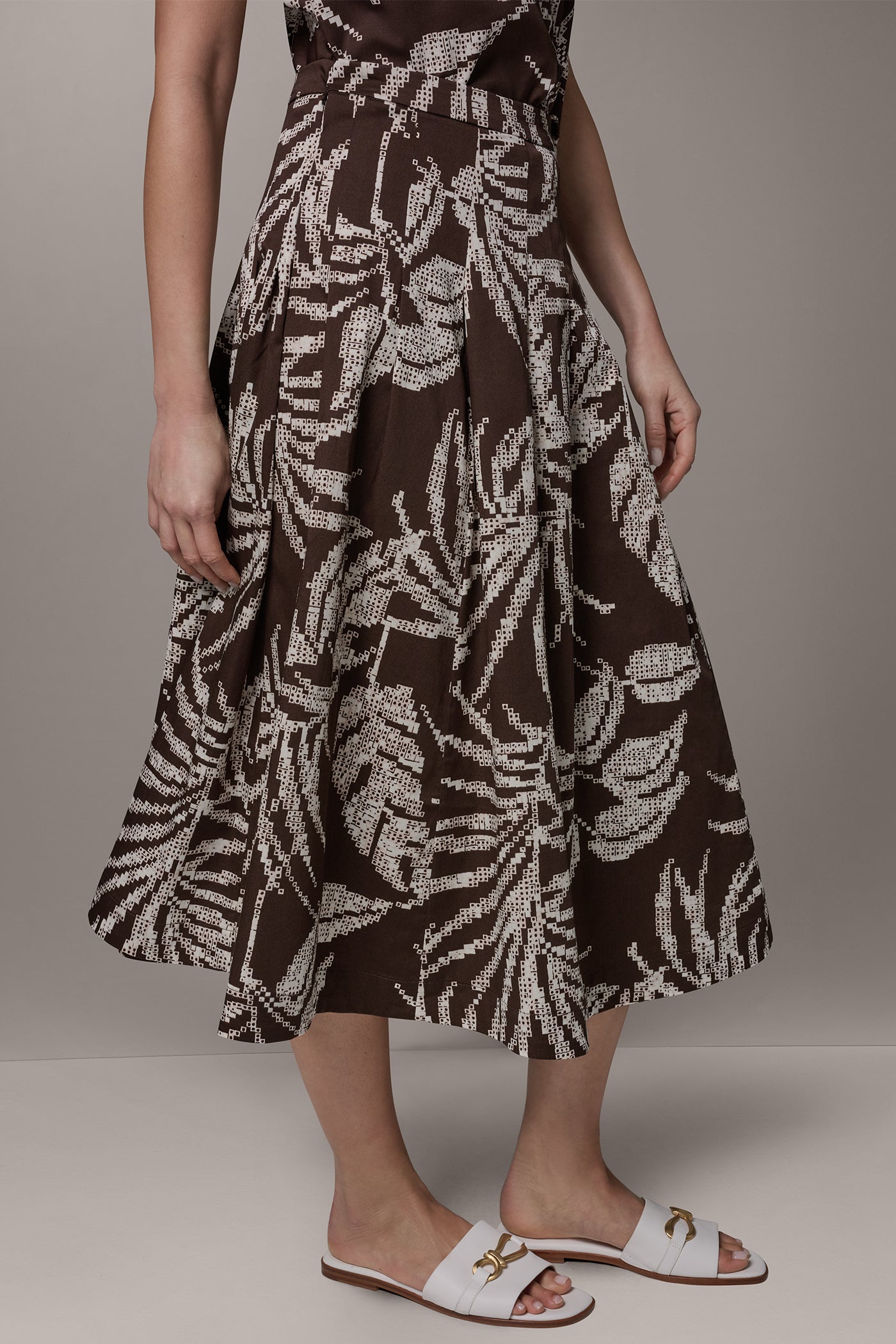 PRINT MIDI A-LINE SKIRT