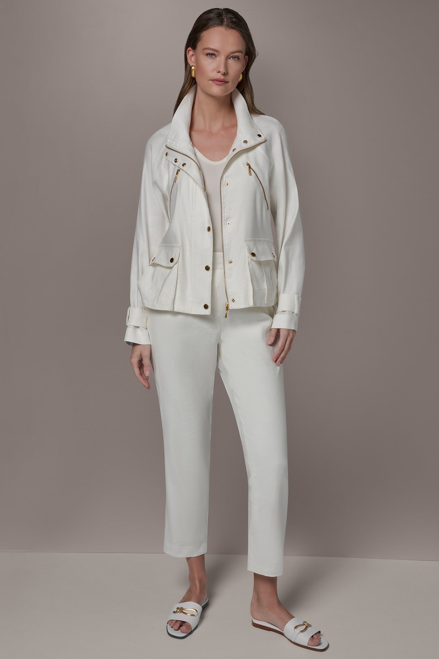 LINEN-BLEND UTILITY JACKET