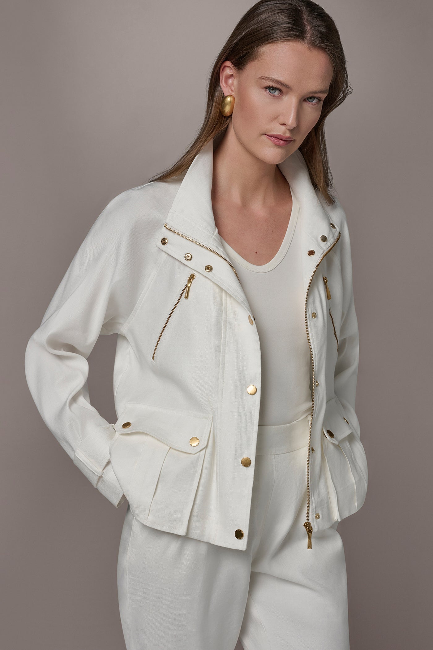 LINEN-BLEND UTILITY JACKET