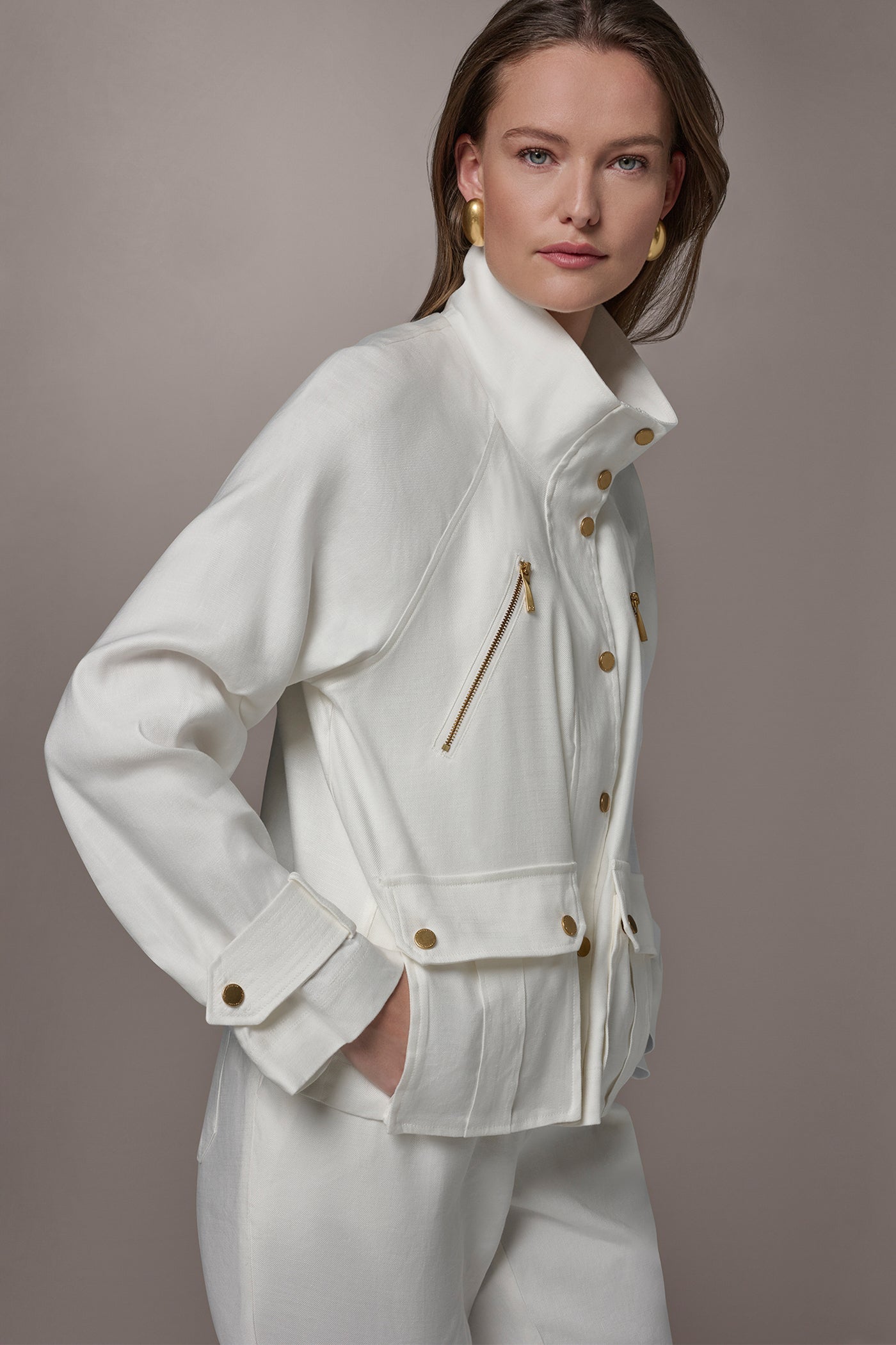 LINEN-BLEND UTILITY JACKET