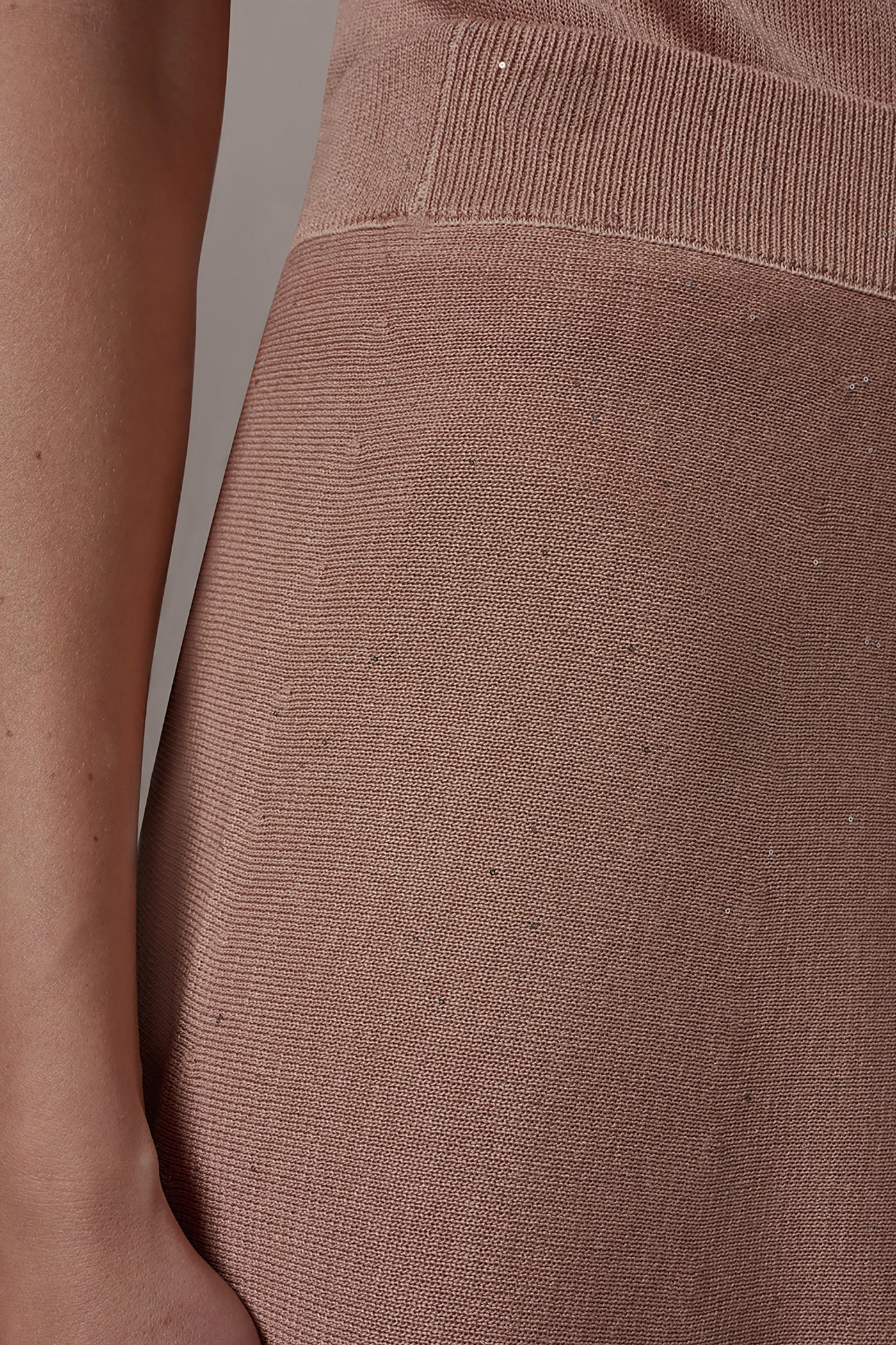 SEQUIN MIDI A-LINE SWEATER SKIRT