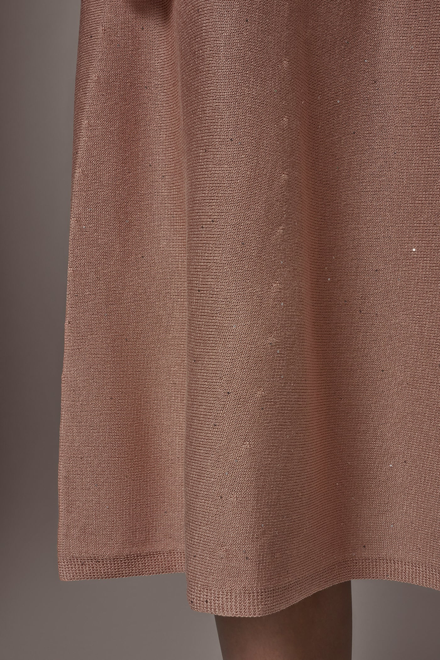 SEQUIN MIDI A-LINE SWEATER SKIRT