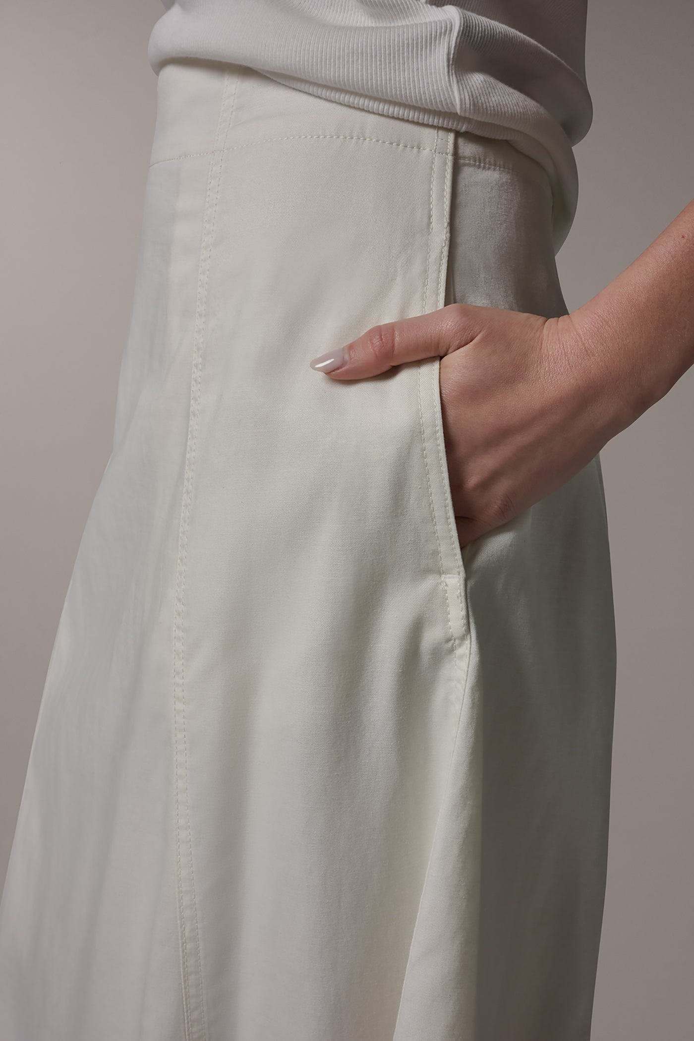 MIDI A-LINE PANEL SKIRT