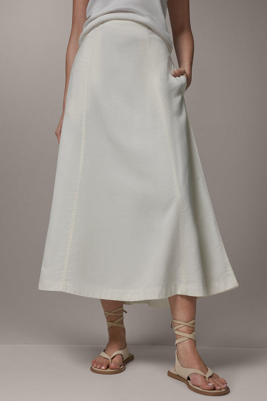 MIDI A-LINE PANEL SKIRT