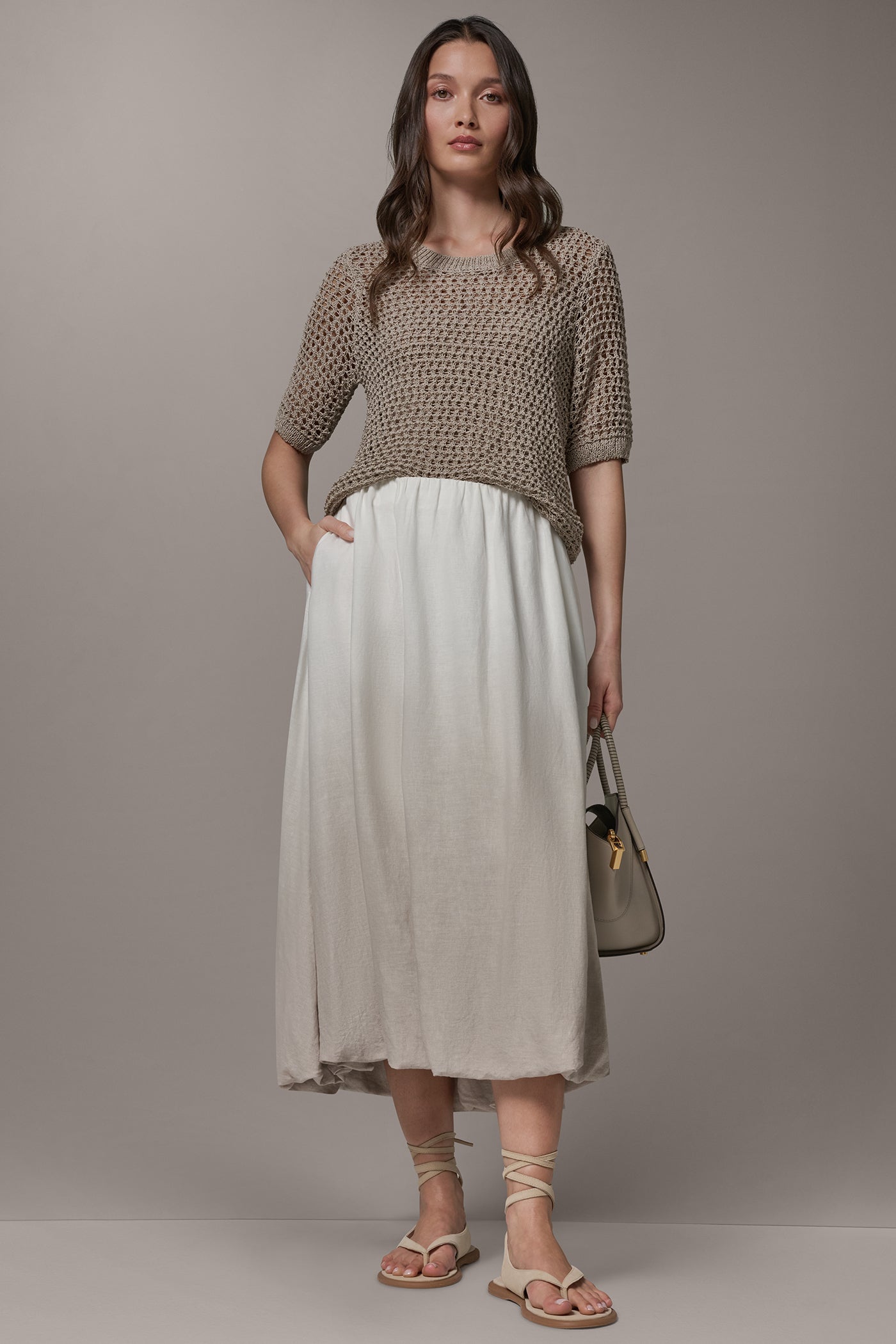 DIP DYE MIDI BUBBLE SKIRT