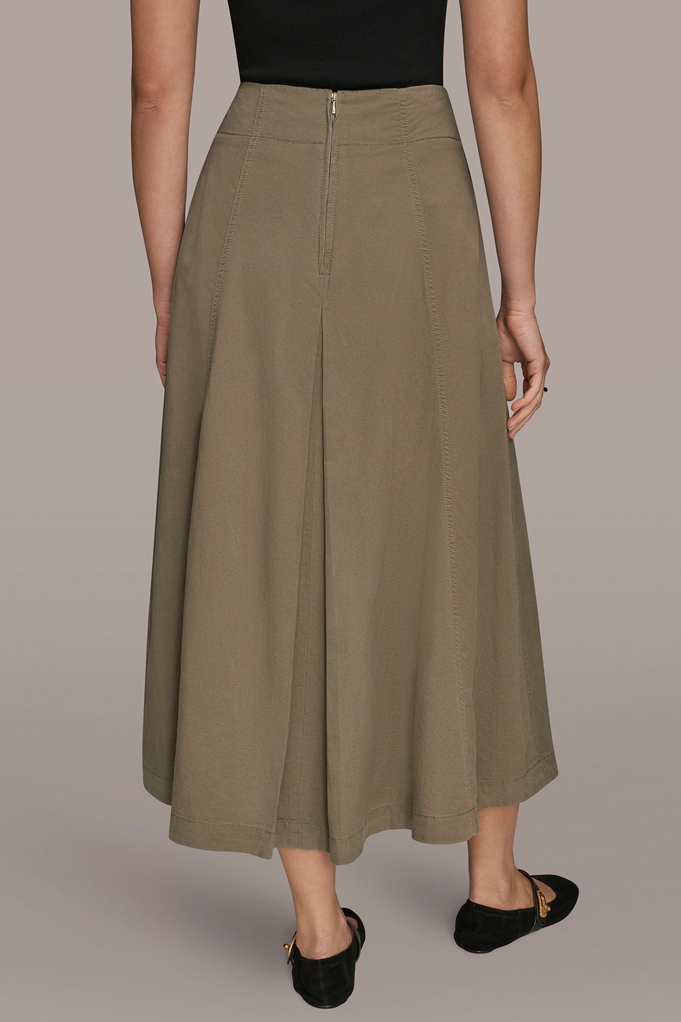 BRUSHED MIDI PANEL TRUMPET SKIRT