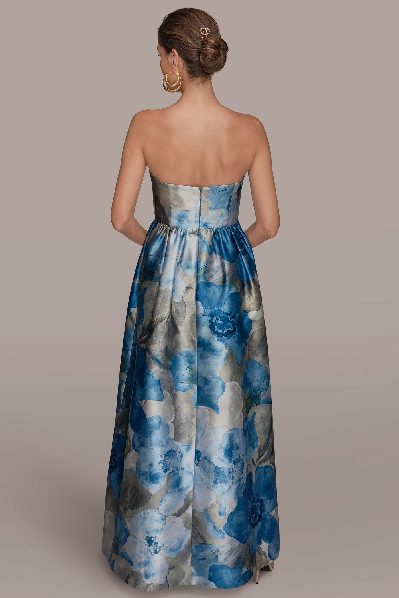 MIKADO FLORAL STRAPLESS SWEETHEART BALL GOWN