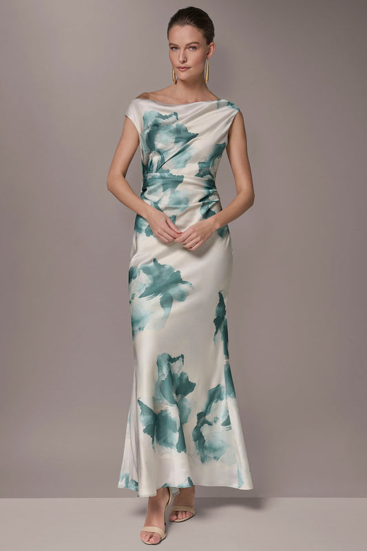 CHARMEUSE FLORAL GOWN