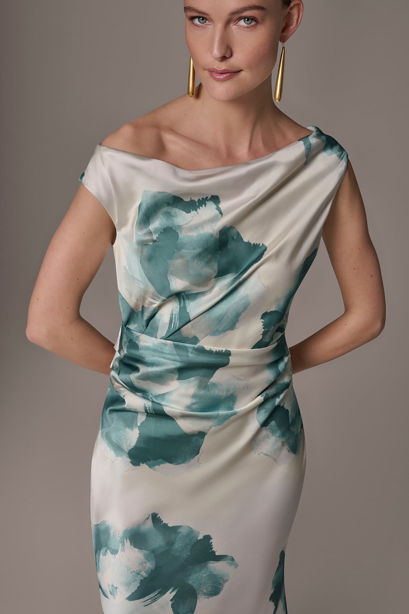 CHARMEUSE FLORAL GOWN