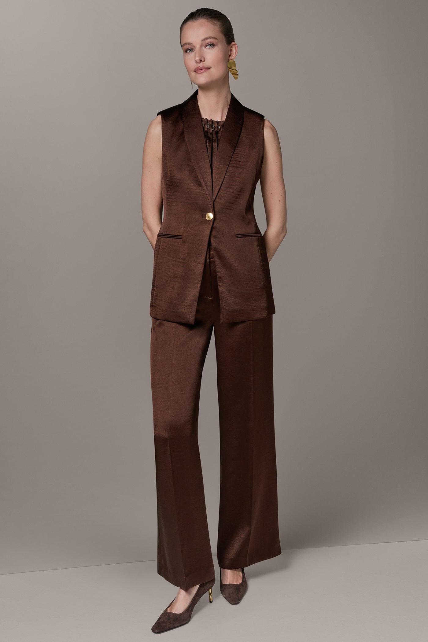 ONE BUTTON SUIT VEST