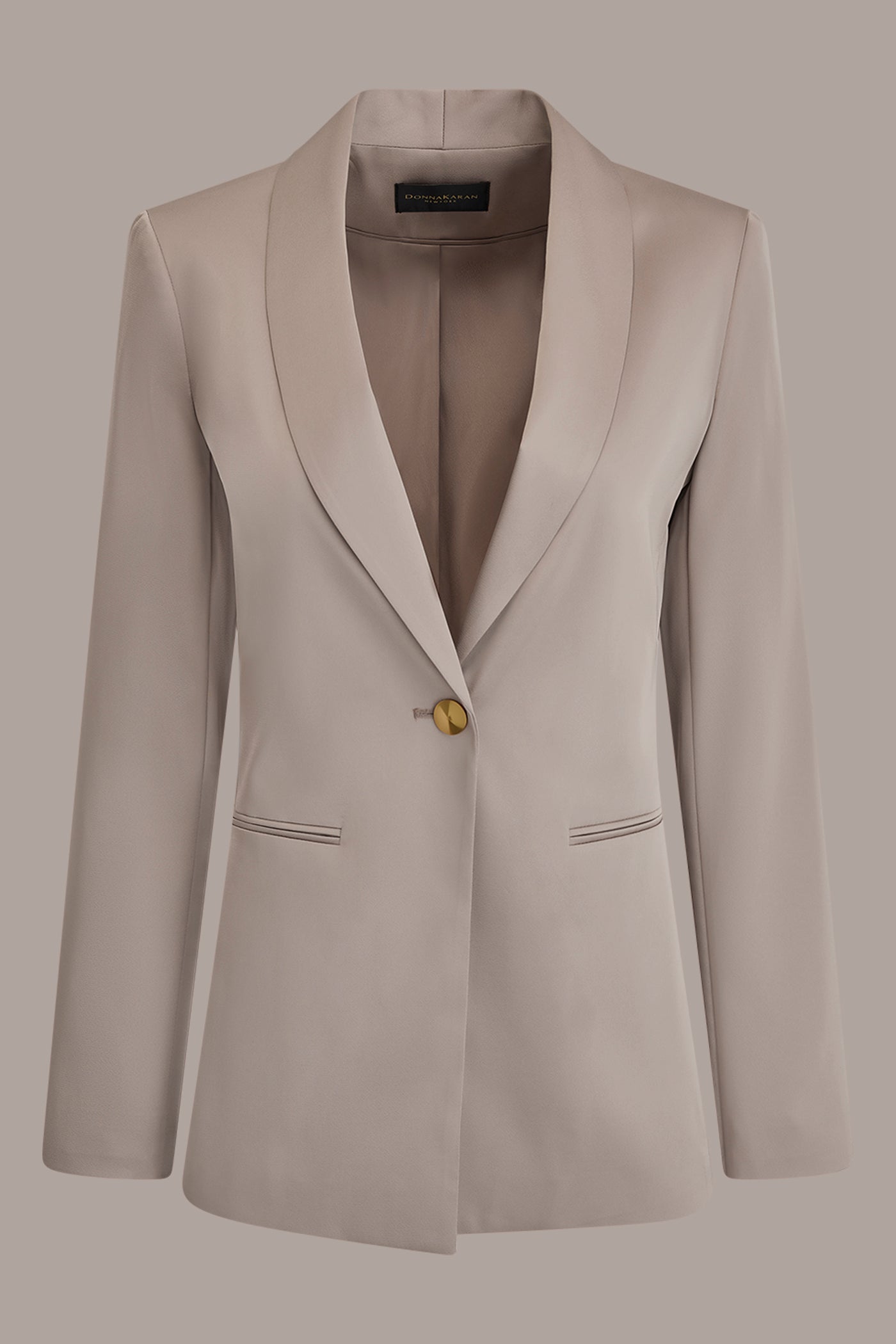 SATIN ONE-BUTTON SUIT BLAZER
